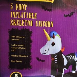 Inflatable Skeleton Unicorn with LED Lights